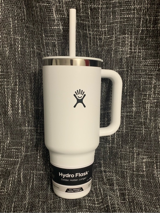 Hydro Flask Other - Hydro Flask White Travel Mug with Handle and Straw